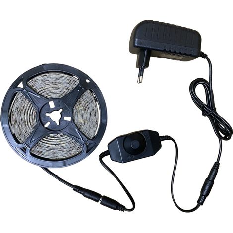 Bande LED, 12V, 3000K, 600 diodes, 10 m, intensité réglable, pour la décoration de meubles, téléviseurs, étagères et environnements intérieurs.-AquaForge (1/5)
