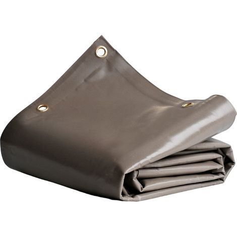 TECPLAST Bâche pour Carport 3x3 m LP640CP Taupe - Garantie 8 ans - Toile PVC étanche pour abri de voiture