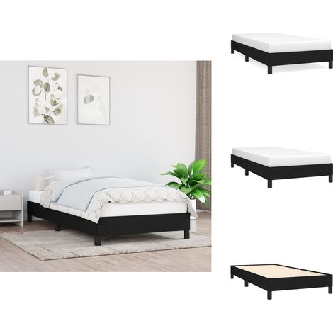 Bettgestell ohne Matratze Schwarz 100x200 cm Stoff - Bettrahmen - Doppelbett - Boxspringbetten - Lattenrost - Schlafzimmermöbel (1/5)