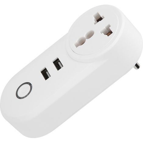 Prise Intelligente WiFi avec Ports USB, Compatible Alexa et Google Home pour l'Afrique du Sud et l'Inde, 100-240V (1/5)