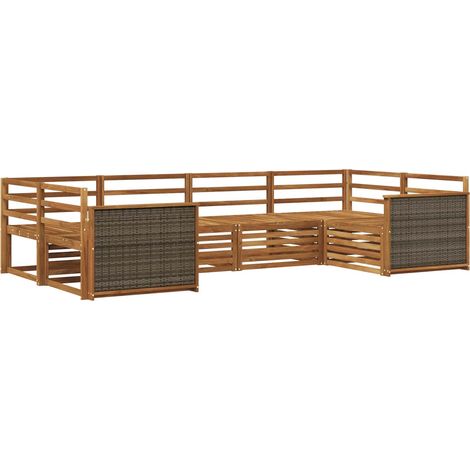 Conjunto de sofás de exterior 6 uds. Natural vidaXL (1/5)