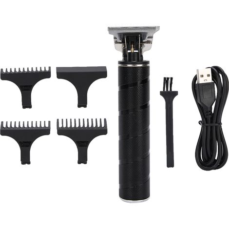 Tondeuse à cheveux électrique rechargeable USB, machine à couper les cheveux noire, outil de coiffure professionnel. (1/5)