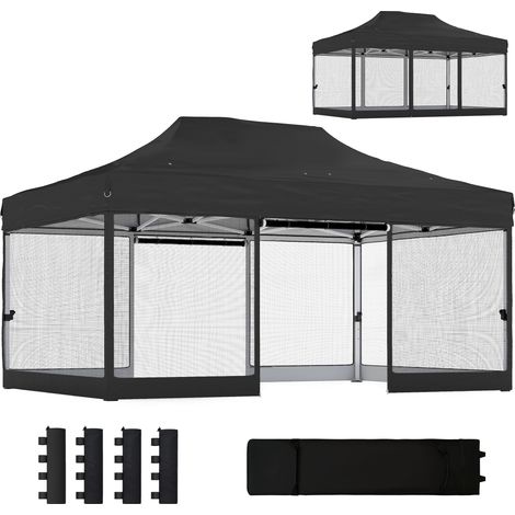 Outsunny 3 x 4.5 m Pop Up Gazebo with Mesh, Heavy Duty Party Tent Marquee