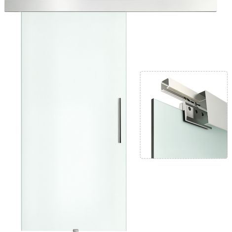 Porta scorrevole in vetro Irovami con maniglia, vetro satinato su un lato, 102,5 x 205 cm