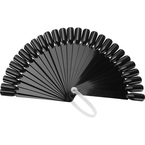 32 pastilles adhésives noires pour pose d'ongles, palette de vernis gel, outils de pratique de manucure (1/5)