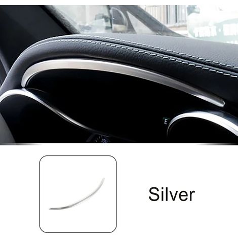 Baguette décorative de tableau de bord (argentée) aspect carbone, compatible avec Mercedes-Benz Classe C W205 GLC X253 (2015-2020) - Accessoires intérieurs (1/5)