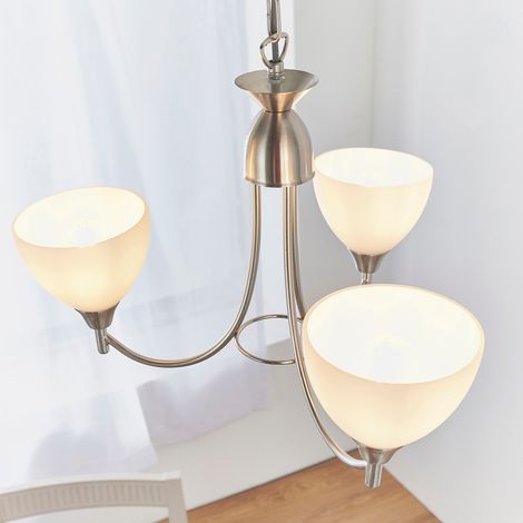 Endon Alton - Plafonnier à 3 bras multiples, chrome satiné, verre opale mat, E14 (1/5)