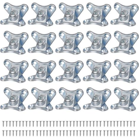 Lot de 20 petites entretoises d'angle amovibles en alliage de zinc Papillon Code d'angle robuste Installation facile Équerres métalliques à angle droit Ferrures de meubles (1/4)