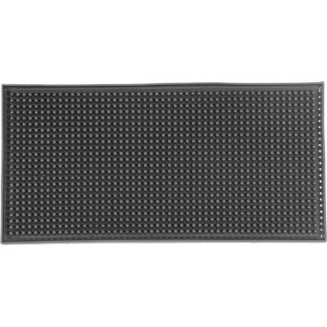 KTV-Barmatte, rutschfest, schwarz, PVC-Gummi, wasserdicht, für Gläser, kleines Quadrat (1/5)