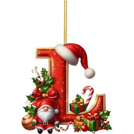 26 adornos de letras para árbol de Navidad, adornos colgantes con letras para decoración navideña (L) (1/5)
