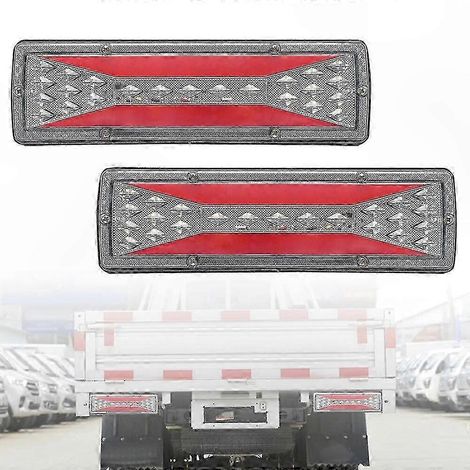 2 feux arrière à LED 12 V pour remorque, camion, bateau, camping-car, caravane, fourgonnette, feux de freinage et de recul, conception étanche (2 pièces, style B) (1/4)