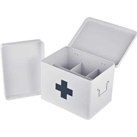 Medikamentenaufbewahrungsbox aus Metall mit 4 Fächern