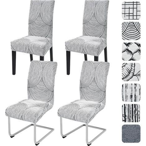 Stuhlhussen 4er Set Jacquard Stretch für Esszimmerstühle, waschbar, universal (1/5)