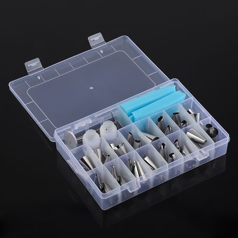 Ensemble de 32 douilles en acier inoxydable, outil de pochage avec convertisseur, clous à poche à douille, poches à beurre, ensemble de 38 pièces (1/5)