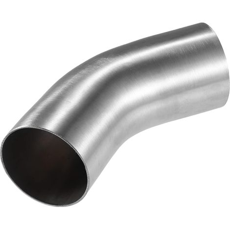 Coude Échappement 45° Argent 1pc SS304 Inox OD 63.5mm, Épaisseur 19.81mm, Longueur 178mm, Largeur 110mm, Installation Facile, Pour Système D'Échappement Universel (1/5)