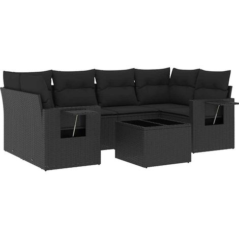 Maison Exclusive - Set de comedor de jardín 7 pzas y cojines ratá