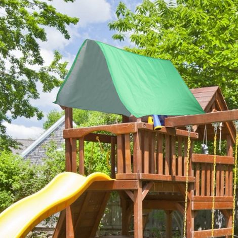 Auvent de balançoire extérieure, aire de jeux, toit, bâche imperméable de rechange, pare-soleil (vert) (1/5)