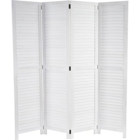 Paravent HHG-836, Raumteiler Trennwand Sichtschutz, Shabby-Look Vintage, 170x160cm weiß (1/4)