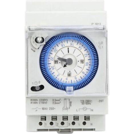 Programmateur Mécanique - Horloge Piscine - 16 A 250 V - Minuterie 15 Min 24 H - Pour Filtration Pompe Chauffe-Eau Jardin (1/4)