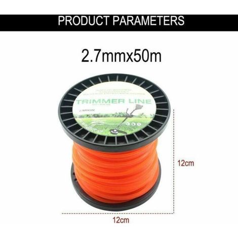 Fil De Débroussailleuse - 2,7 Mm - 50 M - Nylon Haute Densité - Universel - 1 Pièce (1/4)