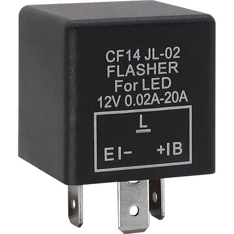 Relé intermitente de 3 pines CF14 12 V 0,02 A-20 A para motocicleta 0,1 W 150 W para vehículo, coche, motocicleta (1/5)