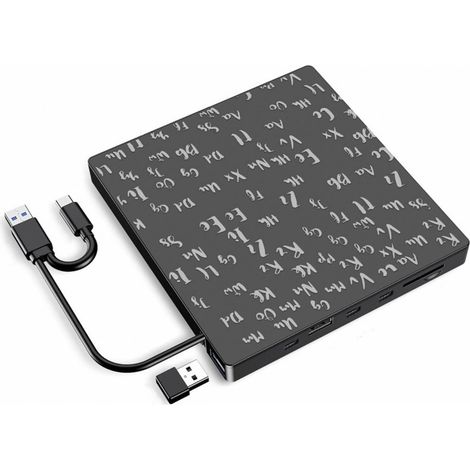 Externer USB 3.0 + Typ-C Dual-Port-DVD-Brenner, CD/DVD-Laufwerk für Laptop
