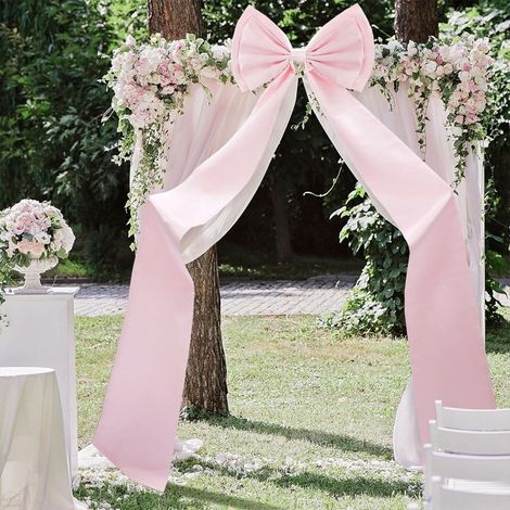 Bow - 190 Cm - Tissu Épais - Décoration Murale Chambre Arrière-plan Mariage Noël - Ruban À Nœud Surdimensionné - 1 Pièce (1/5)