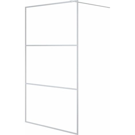 Maison Exclusive - Parete Doccia Walk in Argento 115x195 cm Vetro Trasparente ESG