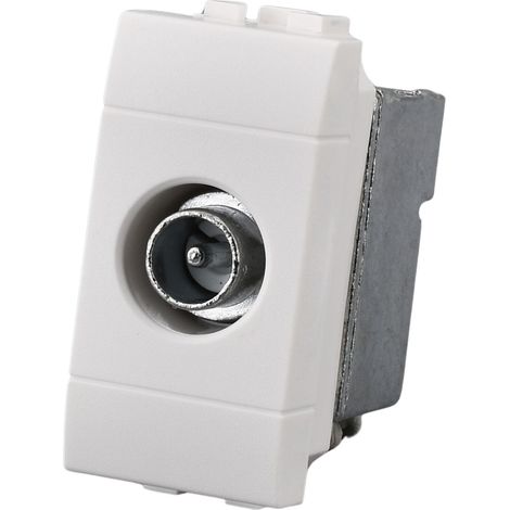 Serie Civile A2ZWORLD MBL Bianco Compatibile Con Bticino Living Light (Presa TV Passante Maschio)