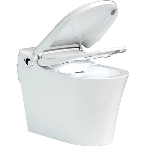 WC Japonais Eden - Haut de gamme - Toilettes  lavant en céramique  blanc- Garantie 3 ans - Télécommande, lavage, température, pression, séchage réglable, chasse d'eau automatique -70,5X41,5X50,5cm - (1/5)