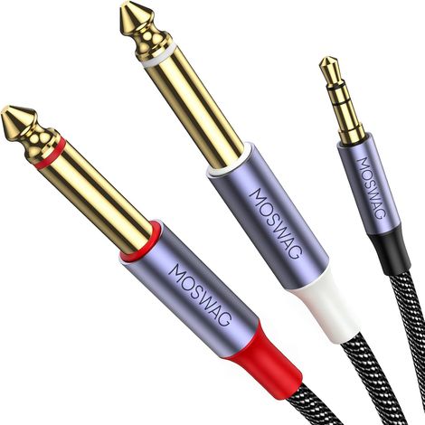 Câble Audio 3.5mm vers Double 6.35mm 10M TRS Jack (1/5)