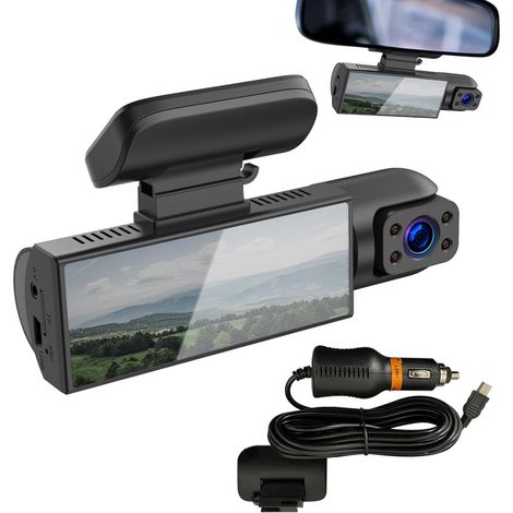 arrière de Voiture - caméra de Tableau de Bord à Double lentille 4K, Vision à Angle Large, de capteur de détection de Mouvement d'enregistrement Enregistrer (1/5)