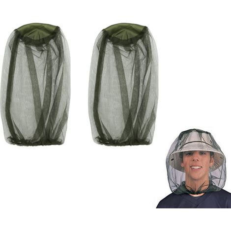Lot 2 moustiquaires de tête - Chapeau anti-guêpes/insectes - Pour apiculture/plein air - Protection intégrale