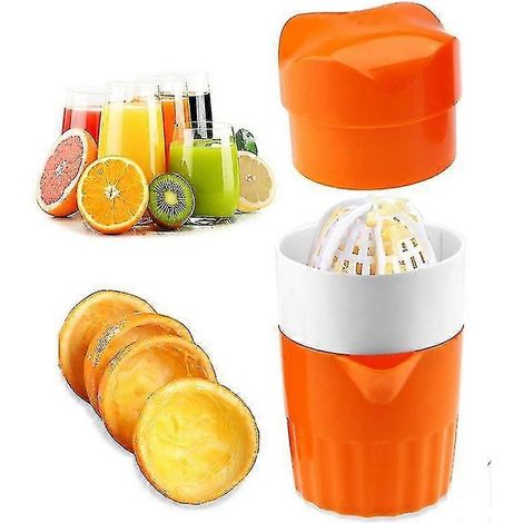 Handpresse für Zitrusfrüchte, Orangen, Zitronen, Limetten und Grapefruits mit manuellem Deckel und Drehmechanismus inklusive Siebbehälter (1/5)