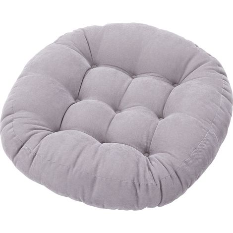 Grey Round Corduroy Tatami Seat Cushion (1/4)