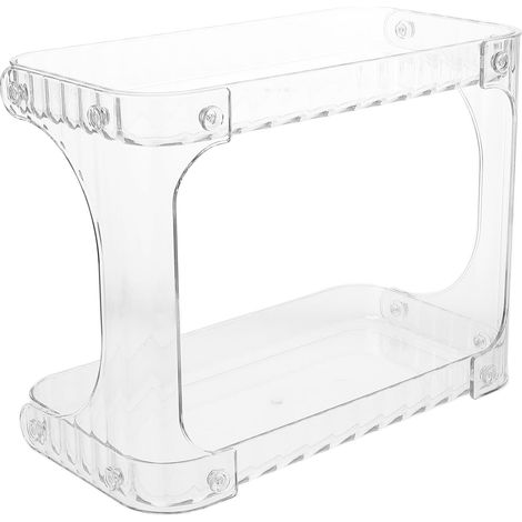 Organisateur de salle bain double couche en plastique transparent, étagère multifonctionnelle à (1/5)