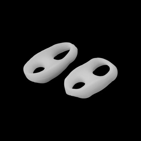 2 coussinets en gel silicone 2 trous séparateurs d'orteils chevauchants étireurs protecteurs soin des pieds (1/5)