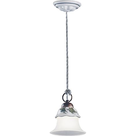 Lampadario Classico Ferrara Metallo E Ceramica Nero Sfumato Rame 1 Luce E14 (1/5)