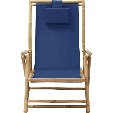 Maison Exclusive - Relaxstuhl Verstellbar Marineblau Bambus und S