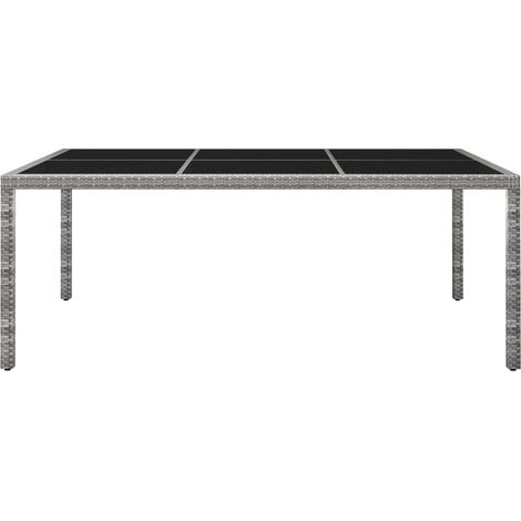 Table de jardin Table à manger d'extérieur Gris 200x150x74 cm Résine tressée (1/5)