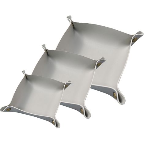 Valet Tray - Cuir Naturel - 3 Tailles (Grand Moyen Mini) - Rangement Clés Bijoux Téléphone Accessoires Personnels - Pour Maison Bureau Voyage (1/5)