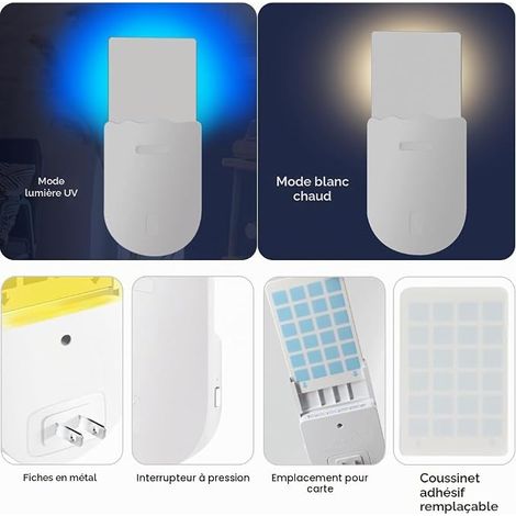 Anti Indoor, Plug in Mosquito Control Lamps, Ultrasonic Mosquito Repellent Lamp for Home with Sticky Pads, Electric Mosquito Killer (1/4)