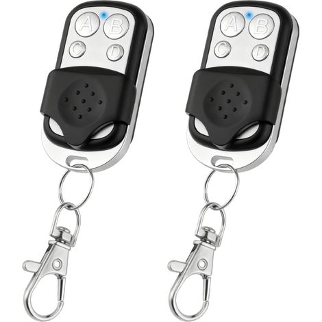 2 Pièces Telecommande Universelle, Portail Telecommande Garage sans Fil 433,92 MHz Garage Code Fixe Bip Compatible Marantec 4 Boutons Touches Copieuse pour Voiture et Porte de Garage (1/5)