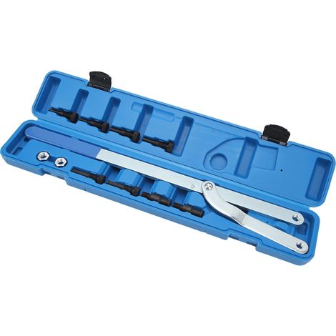 Kit de 11 pièces extracteur d'arbre à cames universel, clé de maintien pour poulie et embrayage de ventilateur, outillage complet (1/5)