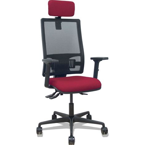 Bormate asincro black mesh chair black mesh seat maroon bali seat accoudoirs 2D castors 65mm adjustable headrest