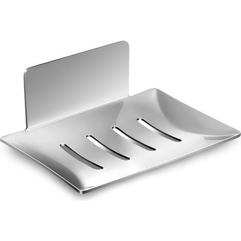 Set of 2 stainless steel soap dishes, no drilling required, self-adhesive wall mount, soap holder for shower, bathroom, kitchen and balcony. (1/5)