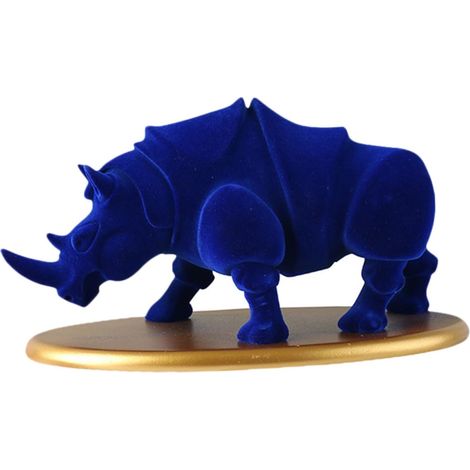 Figurine de Rhinocéros en Résine Créative, Décoration Bureau et Maison, Ornement Animalier Mini Sculpté, Accessoire Décoratif Intérieur, Statue Décorative pour Étagère et Micro-Paysage (1/5)