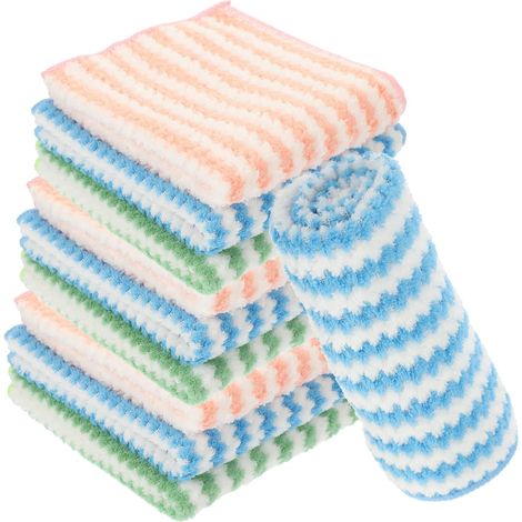 Lot de 10 torchons de cuisine lavables et absorbants en microfibre (1/5)
