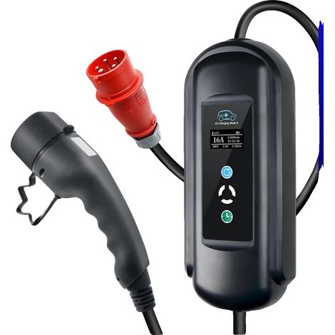 Tragbares EV-Ladegerät, einstellbarer Strom, Timer-Funktion, Typ2 (1/5)