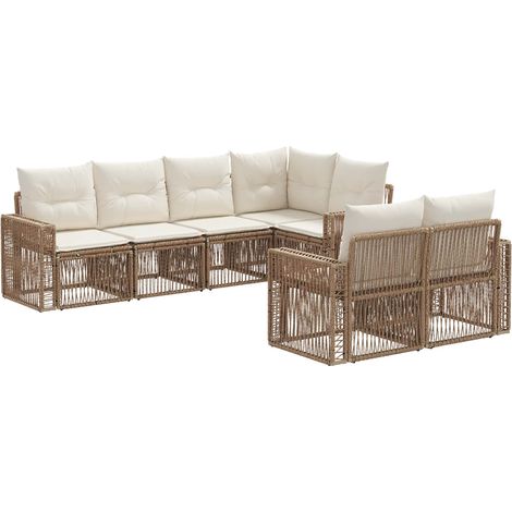 Ensemble de canapé de jardin 7 pc 7-Nombre de places vidaXL (1/5)